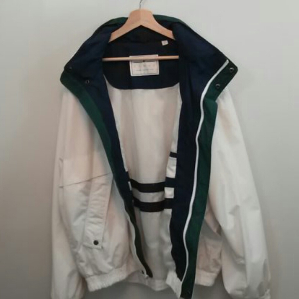 Vintage Towne from London Fog XXL Tall White Windbreaker/Rain Jacket